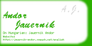 andor jauernik business card